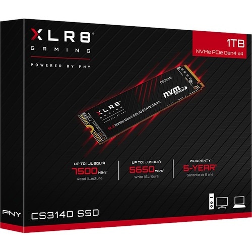 SSD PNY XLR8 CS3140 - M.2 2280 Interne - 1 To - PCI Express NVMe (PCI Express NVMe 4.0 x4) - Ordinateur de bureau, Noteboo