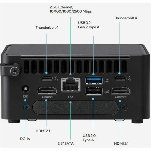 Configuration Barebone Asus NUC 14 Pro RNUC14RVHI300002I - Mini PC - 1 x Processor Support - 1 x Intel Core 3 100U 1,20 GH