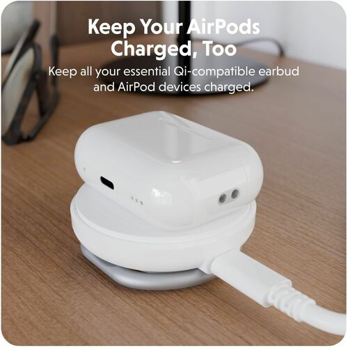 Hyperjuice HyperJuice HJ3310WHGL Induction Charger - White - For Smartwatch, Wireless Earphone, Smartphone, Android Device