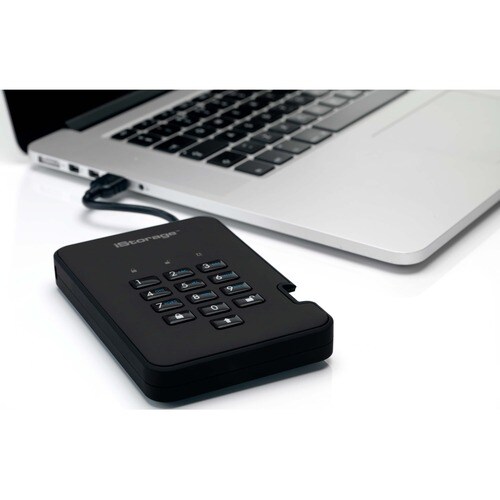 Disque dur Portable iStorage diskAshur2 Durci - 2.5" Externe - 1 To - Noir fantôme - Conforme aux normes TAA - USB 3.2 (Ge