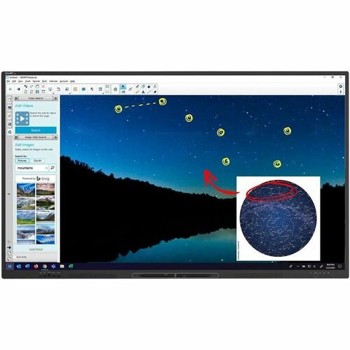 SMART Board GX186-V3 4K UHD LCD Collaboration Display - 8 GB DDR4 SDRAM - Infrared (IrDA) - Touchscreen - 16:9 Aspect Rati