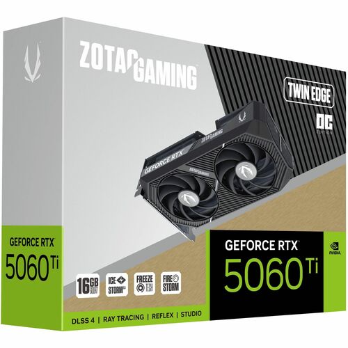 Zotac NVIDIA GeForce RTX 5060 Ti Grafikkarte - 16 GB GDDR7 - 7680 x 4320 - 2,60 GHz Core - 128 Bit Busbreite - PCI Express