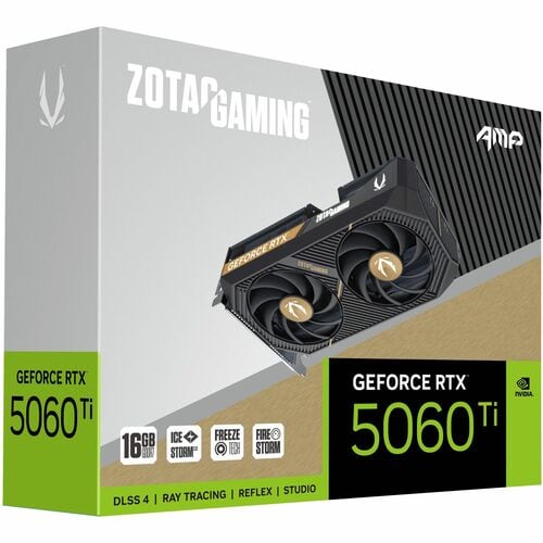 Zotac NVIDIA GeForce RTX 5060 Ti Grafikkarte - 16 GB GDDR7 - 7680 x 4320 - 2,63 GHz Core - 128 Bit Busbreite - PCI Express