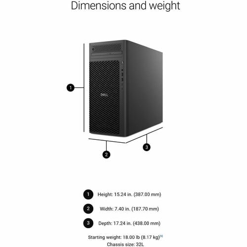 Dell Pro Max FCT2250 Desktop Computer - Intel Core Ultra 7 265 - vPro Technology - 32 GB - 1 TB PCI Express NVMe 4.0 x4 SS