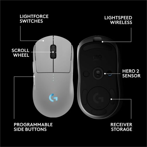 Vista 6 de PRO 2 Wireless Mouse - White Logitech G