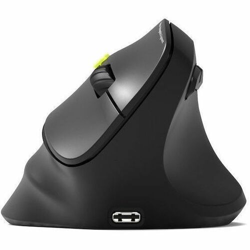 Port Connect ERGO Mouse - Bluetooth/Radio Frequency - USB Type A, USB Type C - Optical - 5 Button(s) - Black - Wireless - 