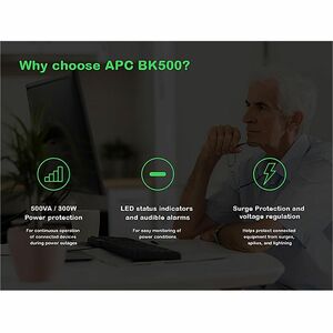 APC Back-UPS CS 500VA, 120V, beige, 6 NEMA outlets (3 surge) - Tower - 8 Hour Recharge - 3 Minute Stand-by - 120 V Input -