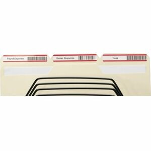 Seiko SLP-FLB White/Red File Folder Labels - Designed perfectly for labeling folders/assets in an Hospital, Office, Police