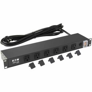 Eaton Tripp Lite Series 1U Rack-Mount Power Strip, 120V, 15A, 5-15P, 12 Right-Angle 5-15R Outlets (6 Front-Facing, 6 Rear-