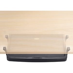 Kensington Standard Underdesk Keyboard Drawer - 1.5" Height x 20.4" Width x 12" Depth - Black - Plastic - 1
