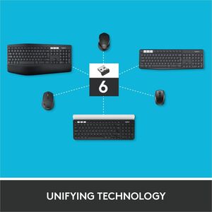 Logitech M510 Wireless Mouse, 2.4 GHz with USB Unifying Receiver, 1000 DPI Laser-Grade Tracking, 7-Buttons, Black - Optica