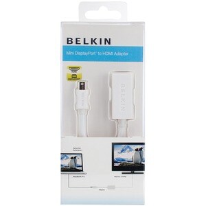 Belkin Audio/Video Cable Adapter - A/V Cable - First End: HDMI Digital Audio/Video - Second End: Mini DisplayPort Digital 