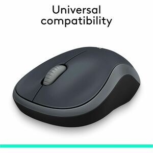 Logitech M185 Wireless Mouse, 2.4GHz with USB Mini Receiver, 1000 DPI Optical Tracking, Swift Grey - Optical - Wireless - 