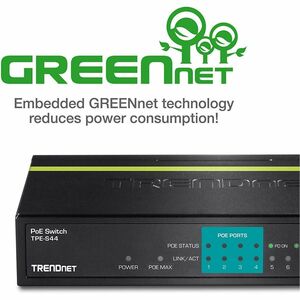 TRENDnet TPE-S44 8 Ports Ethernet Switch - Fast Ethernet - 100/1000Base-T - TAA Compliant - 2 Layer Supported - 2.10 W Pow