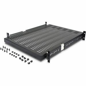 StarTech.com 2U 20 to 30in Adjustable Mounting Depth Vented Sliding Rack Mount Shelf - 50lbs / 22.7kg - 24in Deep - Increa