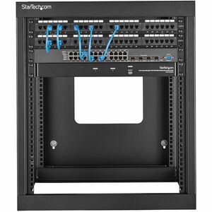 StarTech.com 4-Post 12U Hinged Wall-Mount Network Rack, 19" Open Frame Server Rack, Wall Mount Data Rack for IT Computer E