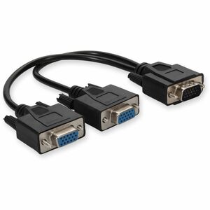 AddOn VGA Video Splitter Cable - 2 Port - Male to Female/Female - VGA A/V Cable for Audio/Video Device - First End: 1 x 15