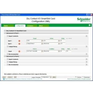 APC by Schneider Electric Dry Contact I/O SmartSlot Card - SmartSlot