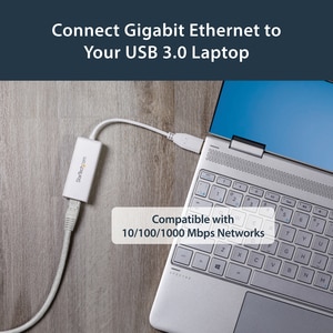 StarTech.com USB to Ethernet Adapter, USB 3.0 to 10/100/1000 Gigabit Ethernet LAN Adapter, USB to RJ45 Adapter, TAA Compli