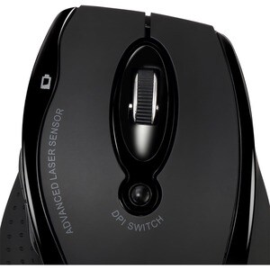 Adesso iMouse G25 Wireless Ergonomic Laser Mouse - Laser - Wireless - 30 ft - Radio Frequency - 2.40 GHz - Black - USB Typ