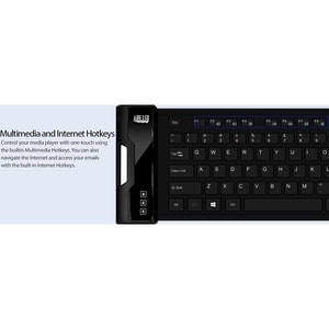 Adesso SlimTouch 232 Antimicrobial Waterproof Flex Keyboard (Full Size) - Cable Connectivity - USB Interface - 120 Key Mul