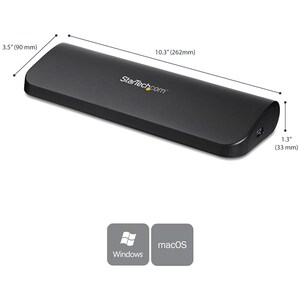 StarTech.com Station d'accueil USB 3.0 universelle double affichage pour PC portable - Réplicateur de ports HDMI DVI VGA a