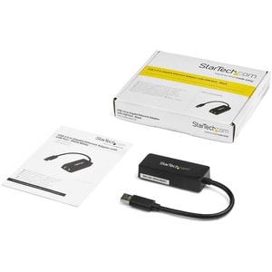 StarTech.com USB 3.0 Ethernet Adapter - USB 3.0 Network Adapter NIC with USB Port - USB to RJ45 - USB Passthrough (USB3100