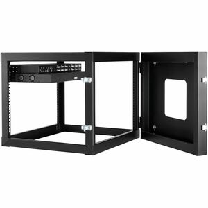 StarTech.com 8U 22in Depth Hinged Open Frame Wallmount Server Rack - Cold-rolled Steel (CRS) - 63.37 kg Maximum Weight Cap