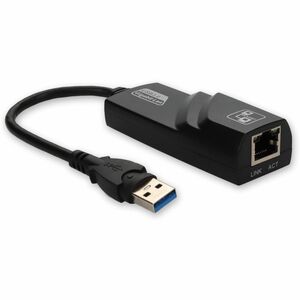 AddOn USB A 3.0 Male to RJ-45 Female Gray & Black Adapter - 100% compatible and guaranteed to work