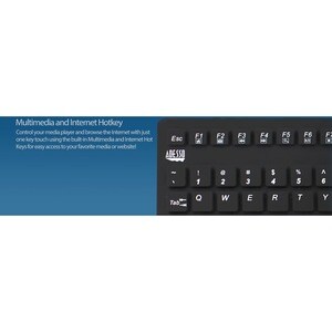 Adesso Antimicrobial Waterproof Touchpad Keyboard - Cable Connectivity - USB Interface - 108 Key Windows Key Hot Key(s) - 