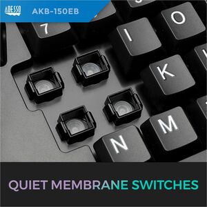 Adesso Color Illuminated Ergonomic Keyboard - Cable Connectivity - USB Interface - RGB LED - 105 Key(s) - 13 Hot Key(s) - 