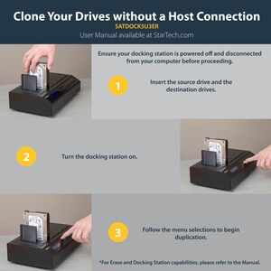 StarTech.com 6 Bay Hard Drive Duplicator/Eraser, 1:5 HDD/SSD Cloner/Copier, USB/eSATA to SATA Dock, Disk Sanitizer/Wiper, 