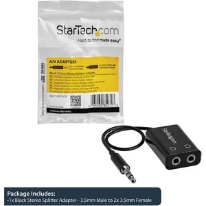 StarTech.com 20.07 cm Mini-phone Audio Cable for Headphone, Speaker, Tablet PC, Notebook, iPhone, iPod, iPad, Audio Device