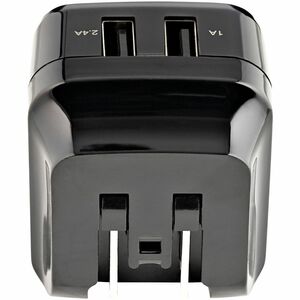 StarTech.com Travel USB Wall Charger - 2 Port - Black - Universal Travel Adapter - International Power Adapter - USB Charg