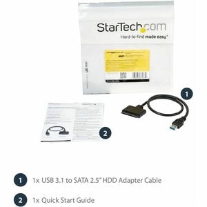 StarTech.com USB 3.1 (10Gbps) Adapter Cable for 2.5" SATA SSD/HDD Drives - Connect a 2.5" SATA SSD/HDD to your computer us