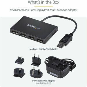 StarTech.com 4-Port DisplayPort 1.2 Splitter, DisplayPort to 4x DP Multi-Monitor Adapter, Quad 1080p 60Hz Computer MST Hub