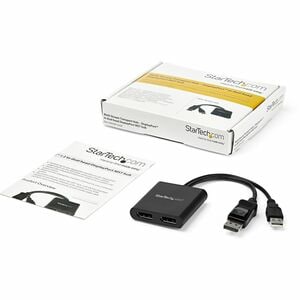 StarTech.com Dual-Monitor DisplayPort 1.2 Splitter, DisplayPort to 2x DP Multi-Monitor Adapter, Dual 4K 30Hz Computer MST 