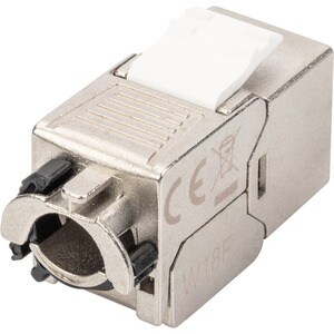 Digitus CAT 6A Keystone Modul, geschirmt mit intelligentem Kabelmanager. Produktfarbe: Silber, Anschluss 1: Rj-45. Gewicht
