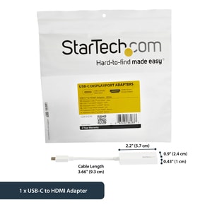StarTech.com USB C to HDMI Adapter - 4K 30Hz - USB 3.1 Type-C to HDMI Adapter - USB-C to HDMI Dongle - Monitor Adapter - W