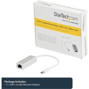 StarTech.com USB-C to Gigabit Ethernet Adapter - Aluminum - Thunderbolt 3 Port Compatible - USB Type C Network Adapter - U