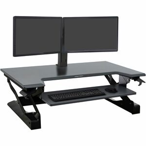 Ergotron WorkFit-TL Sit-stand Desk - Grey Top - Height Adjustable - 952.50 mm Table Top Width x 584.20 mm Table Top Depth 