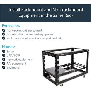 StarTech.com 1U Fixed 19" Adjustable Depth Universal Server Rack Rails - 25 kg Load Capacity