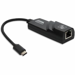 AddOn USB C 3.1 Male to RJ-45 Female Black Adapter - RJ-45/USB Data Transfer Cable for MacBook, Notebook, Computer - First