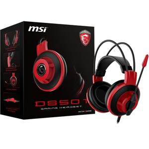 MSI DS501 Gaming Headset - Stereo - Mini-phone (3.5mm) - Wired - 32 Ohm - 20 Hz - 20 kHz - Over-the-head - Binaural - Circ