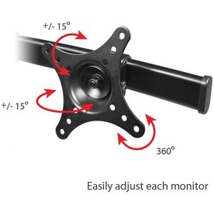Freestanding Dual Monitor Desk Stand - 13" to 27", Max Load 22 lbs - 13" to 27" Screen Support - 44 lb Load Capacity - Fla