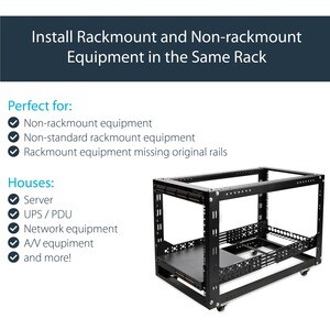 StarTech.com 3U Fixed 19" Adjustable Depth Universal Server Rack Rails - 97.52 kg Load Capacity