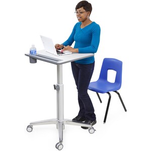 Ergotron LearnFit Student Desk - Laminated Rectangle Top - Melamine Laminate X-shaped Base - 4 Legs - Height Adjustable x 