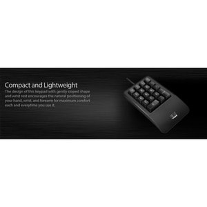 Adesso Antimicrobial Waterproof Numeric Keypad with Wrist Rest Support - Cable Connectivity - USB Interface - 18 Key(s) - 