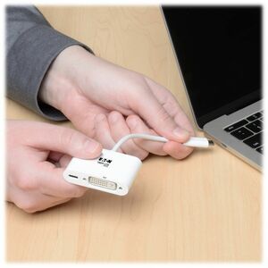 Eaton Tripp Lite Series USB-C to DVI Adapter with PD Charging, White - 1 x Total Number of DVI