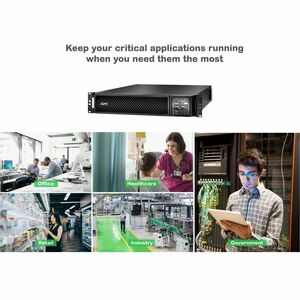 APC Smart-UPS On-Line, 3kVA, Rackmount 2U, 208V, 2x L6-20R+1x L6-30R NEMA outlets, Network Card, Extended runtime, W/ rail